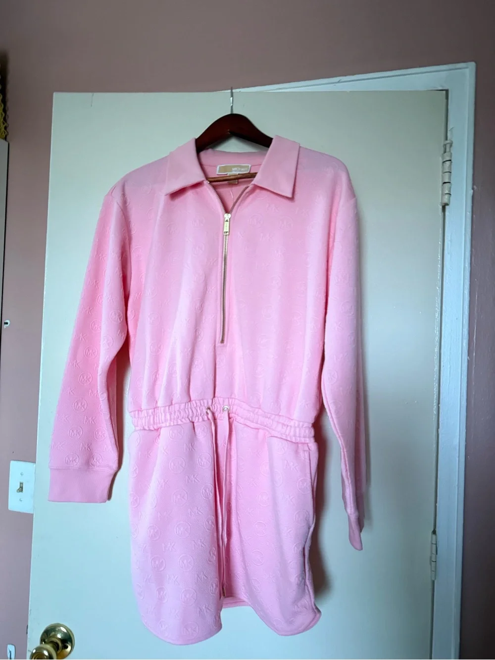 Michael Kors Pink Zip-Front Women's Jumpsuit Size M